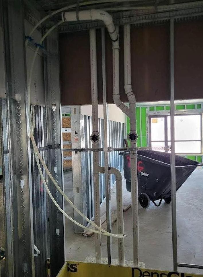 Commercial Plumbing Rough-In Ahead of Drywall