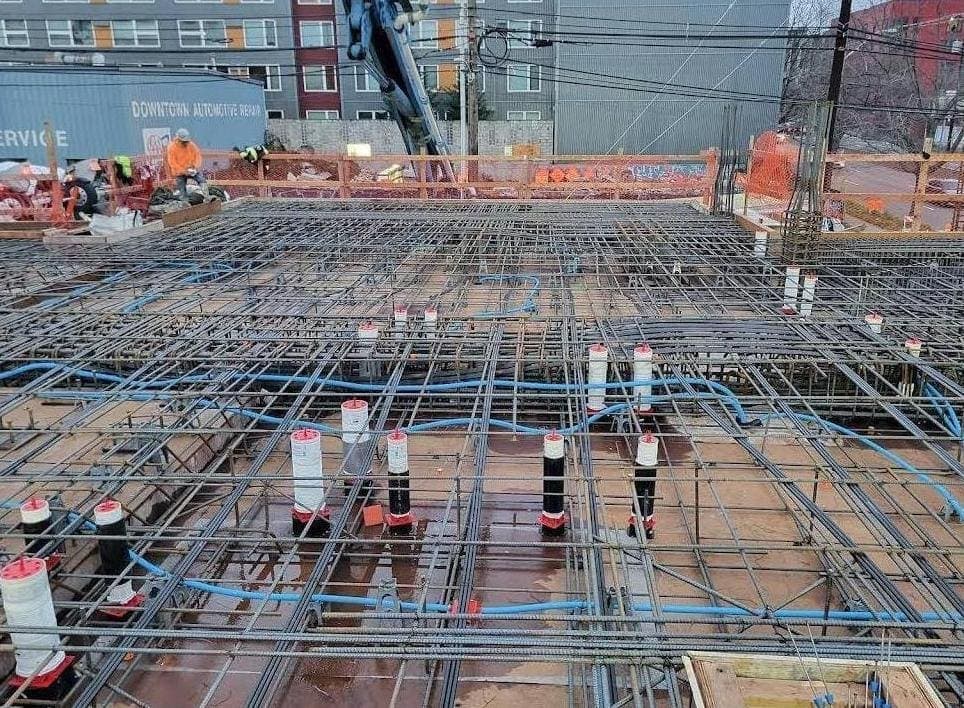 Radiant Floor Heating Tubing Before a Concrete Pour