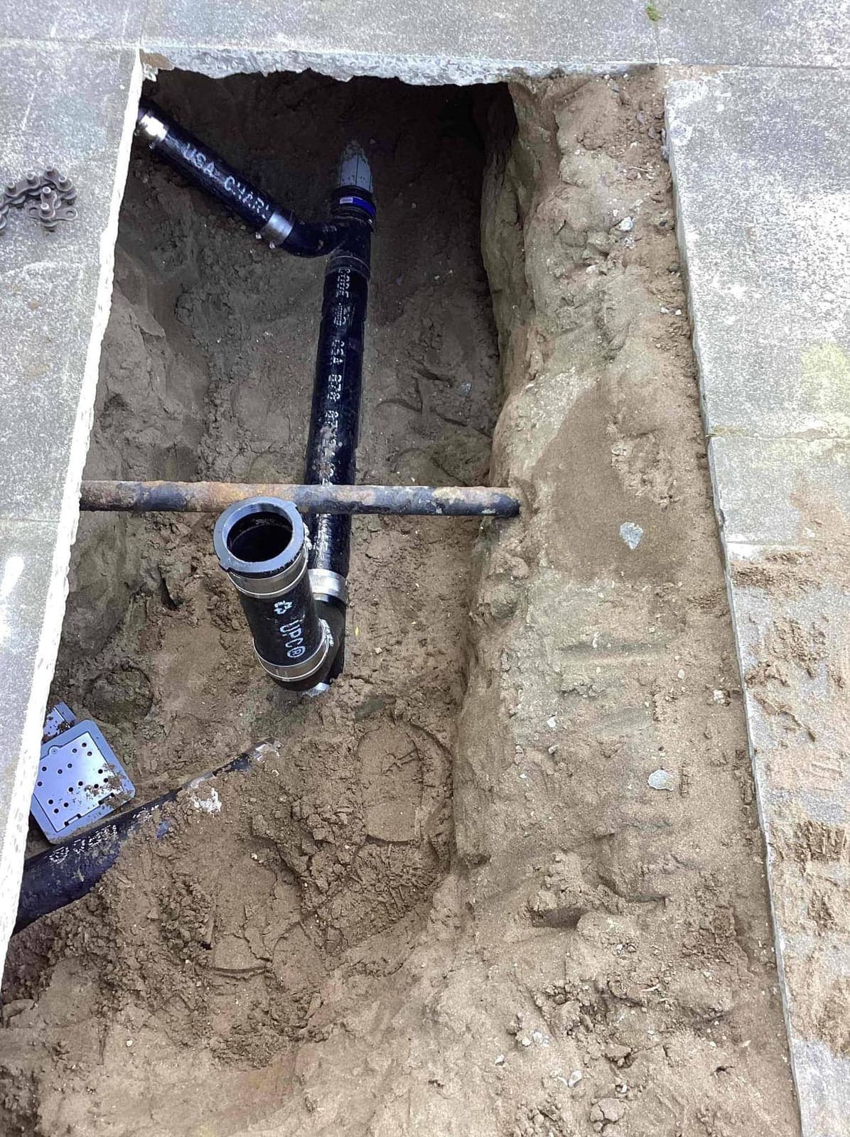 Water Service Line Repair with New Shutoff Valve